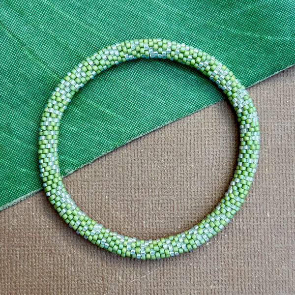 Green Beaded Bangles #22