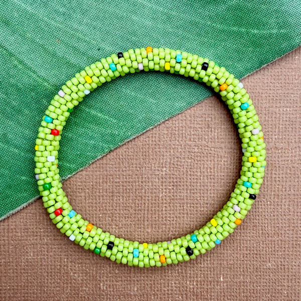 Green Beaded Bangles #23