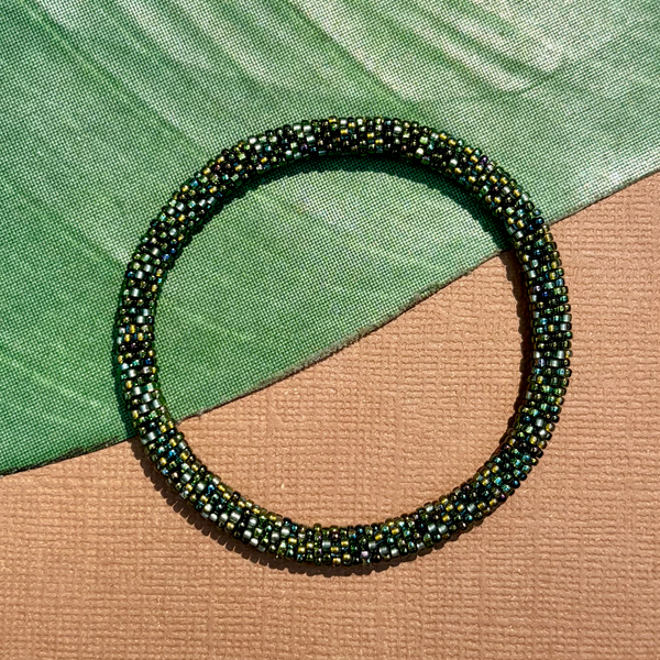 Green Beaded Bangles #23