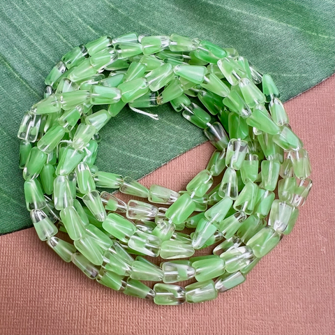 Green 4 Sided Twist Beads - 45 Pieces