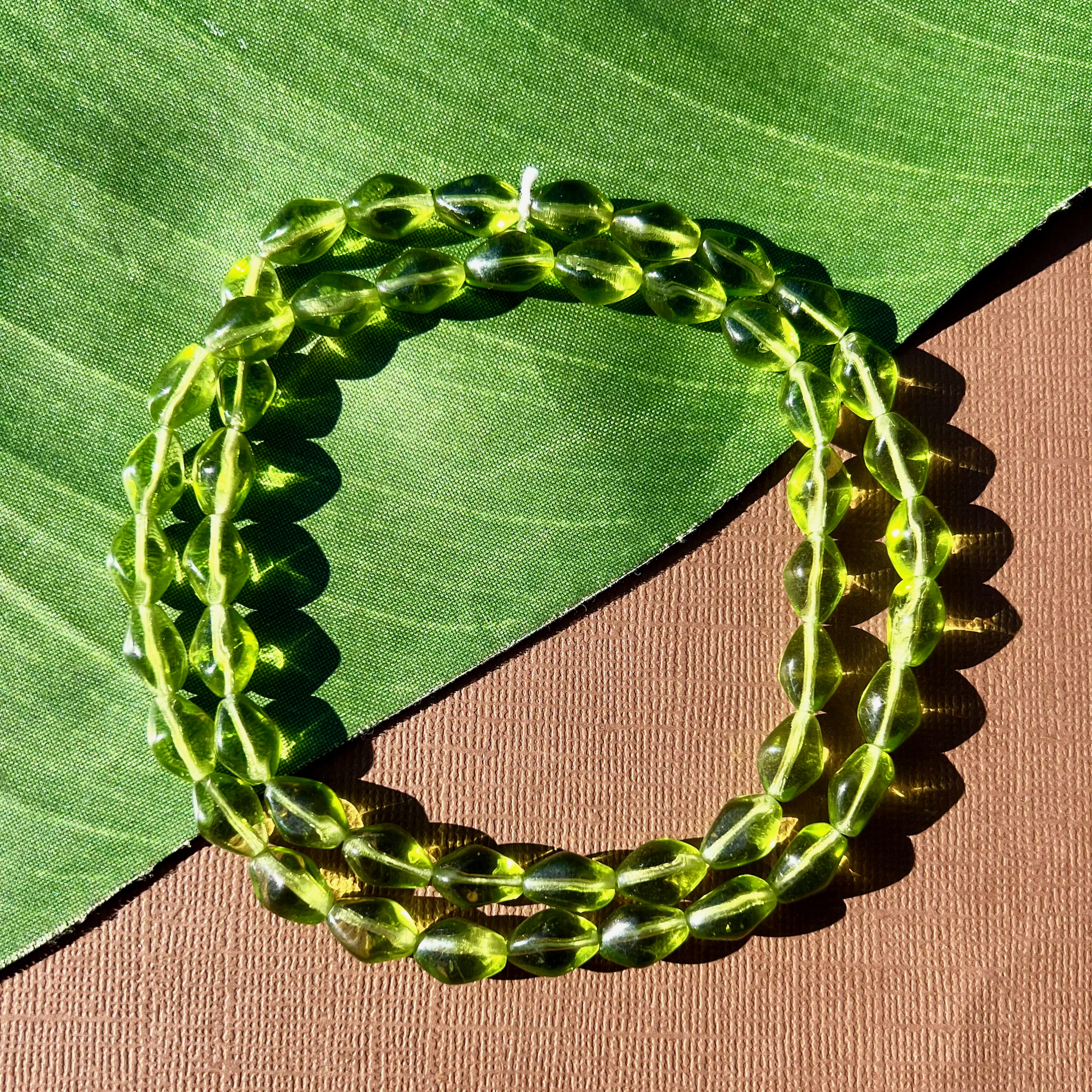 Green Translucent Soft Diamond Beads - 50 Pieces