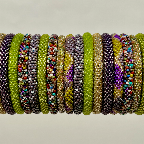 Green Beaded Bangles #24