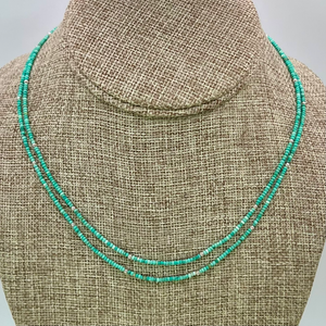 Green Turquoise Saucer Tassel Necklace