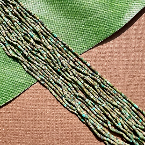 Green Turquoise Heishi Beads - 1 Strand