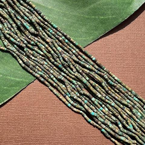 Green Turquoise Heishi Beads - 1 Strand