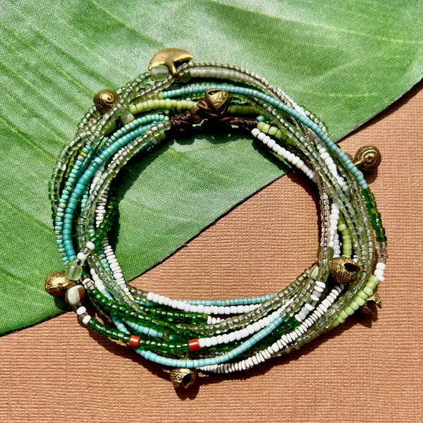 Short Akha Necklaces - Greens