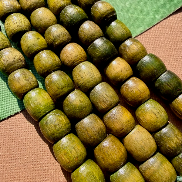 Blue Wood Barrel Beads - 100 Pieces