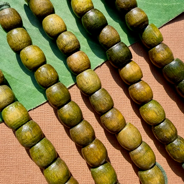 Blue Wood Barrel Beads - 100 Pieces