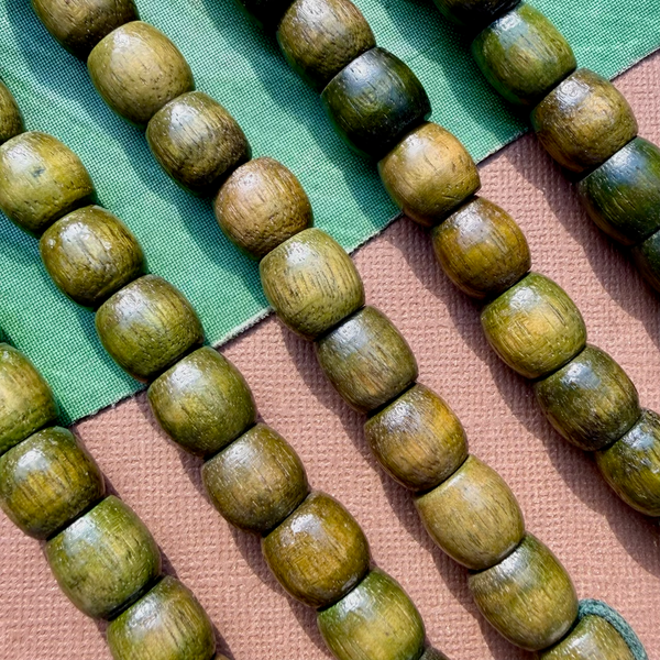 Blue Wood Barrel Beads - 100 Pieces