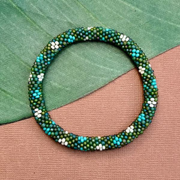 Green Beaded Bangles #11
