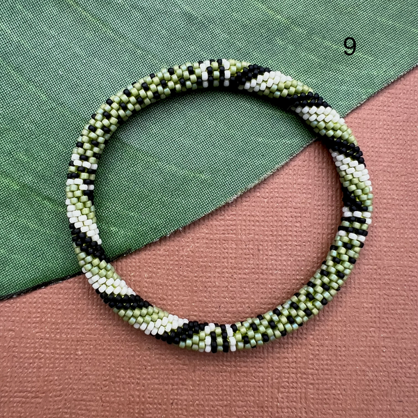 Moss Beaded Bangles