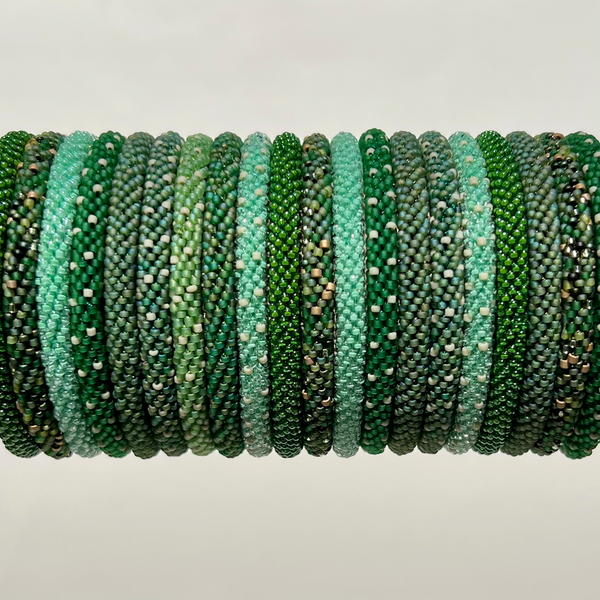 Green Beaded Bangles #22