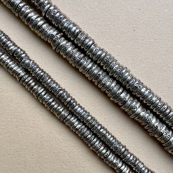 Hill Tribe Fine Silver Stamped 7mm Discs Beads