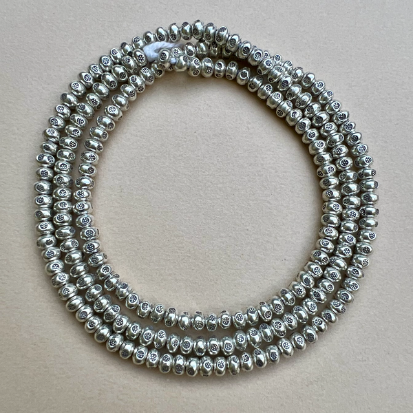 Hill Tribe Fine Silver Stamped 5mm Rondelle Beads