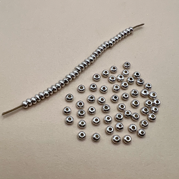Hill Tribe Fine Silver Rondelle Beads