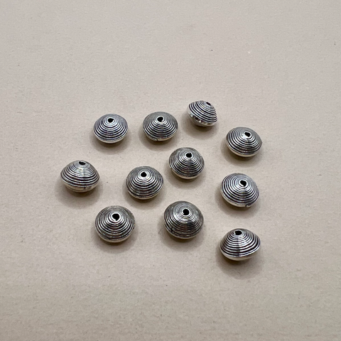 Hill Tribe Fine Silver 9mm Spiral Beads