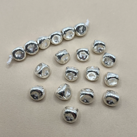 Hill Tribe Fine Silver Hammered Triangle Beads