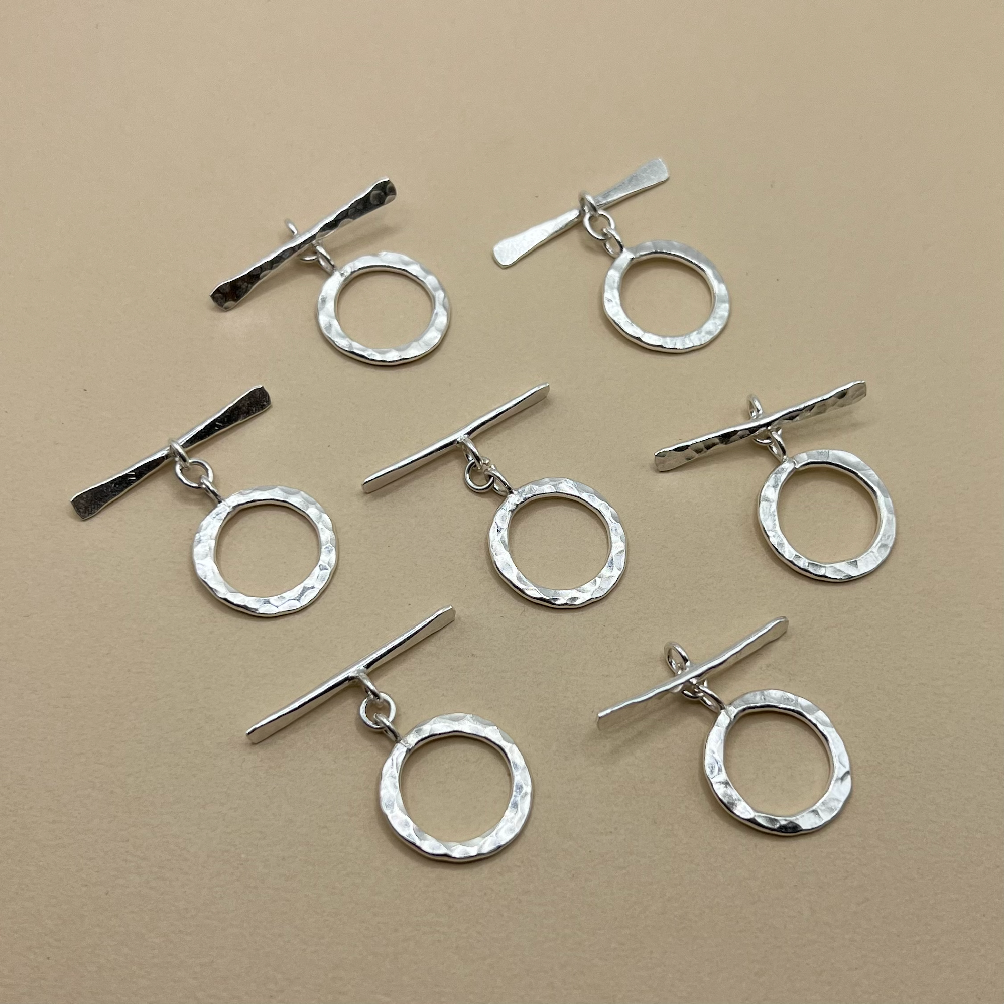 Hill Tribe Fine Silver Hammered Toggle Clasps