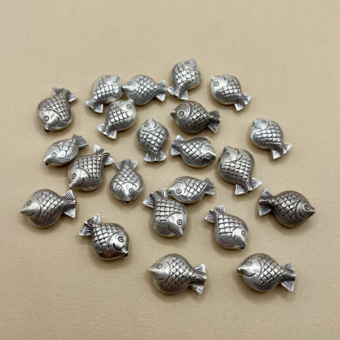 Hill Tribe Fine Silver Fish Beads
