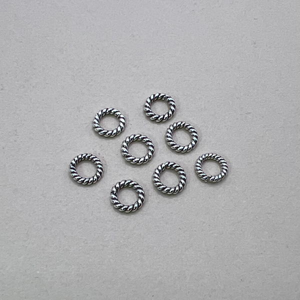 Hill Tribe Fine Silver Rope Jump Rings 6mm & 8mm
