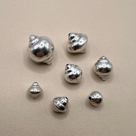 Hill Tribe Fine Silver Bi-Cone Shell Beads