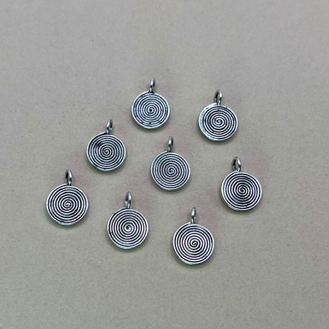 Hill Tribe Fine Silver Spiral Pendants