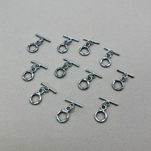 Hill Tribe Fine Silver Small Stamped Toggle Clasps