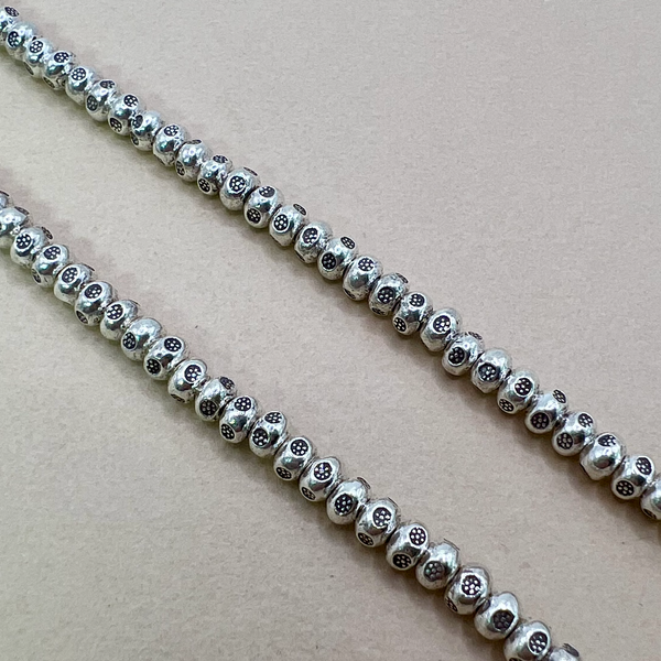 Hill Tribe Fine Silver Stamped 5mm Rondelle Beads