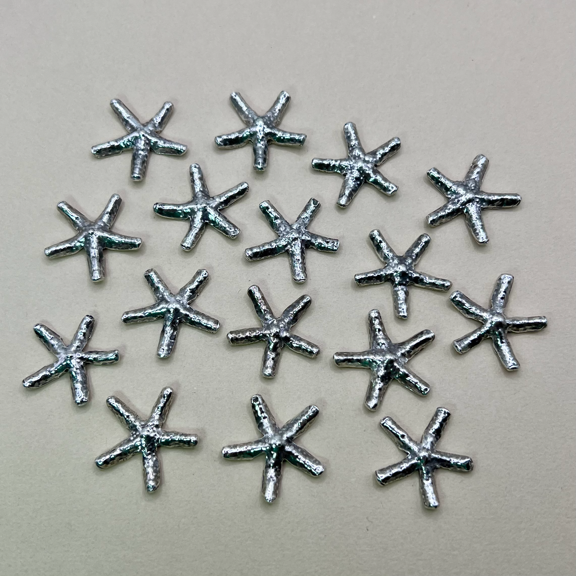 Hill Tribe Fine Silver Starfish Beads