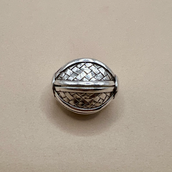 Hill Tribe Fine Silver Woven Oval Beads