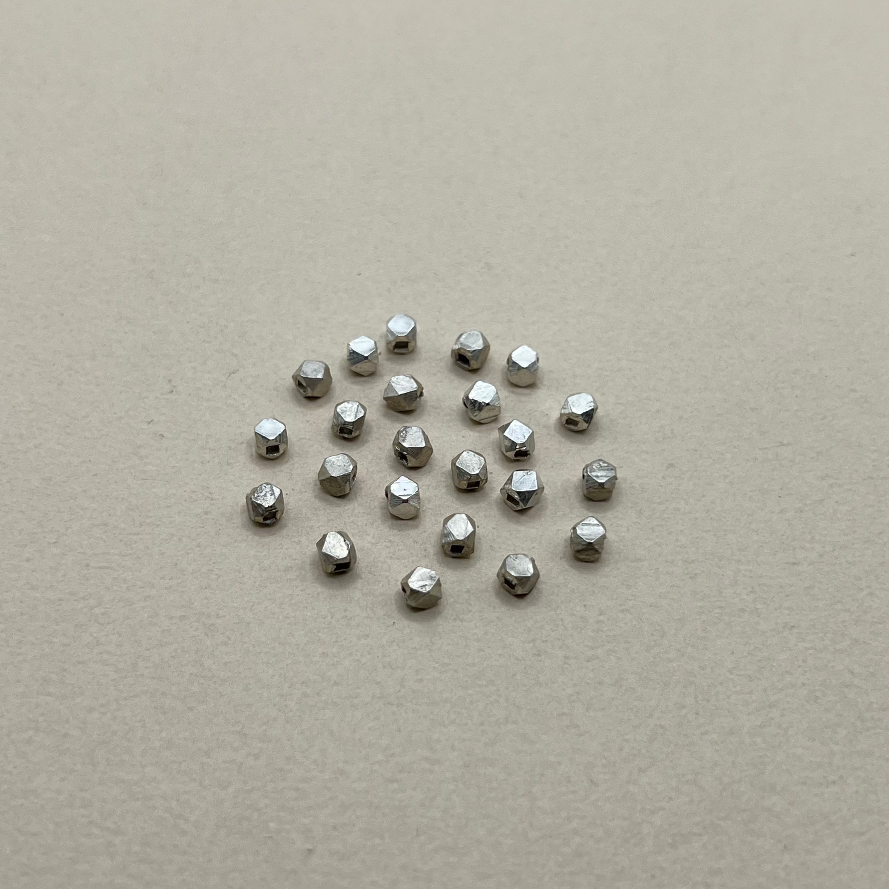Hill Tribe Fine Silver Plain 4mm Cornerless Cube Beads