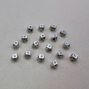 Hill Tribe Fine Silver Stamped 5mm Cornerless Beads