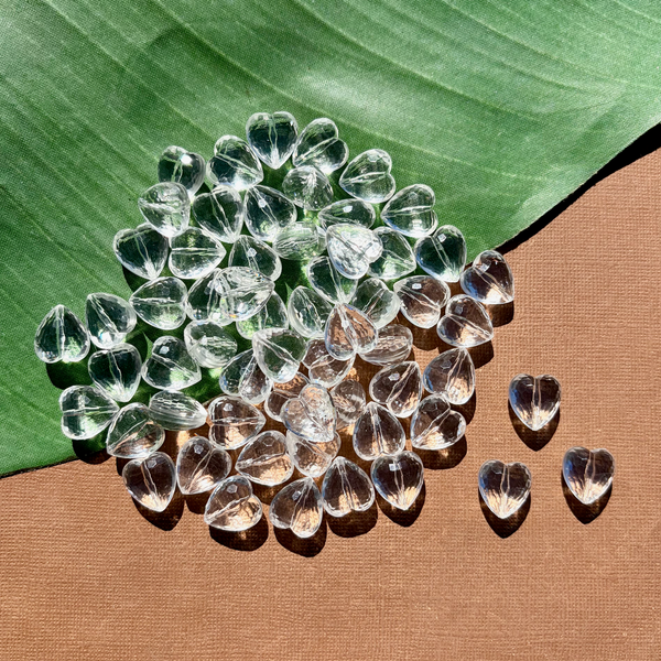 Faceted 16mm Crystal Hearts - 96 Pieces