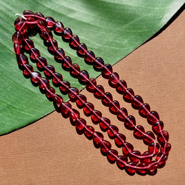 Magenta Heart Beads - 75 Pieces