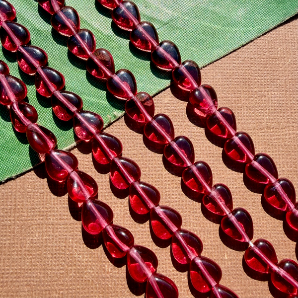 Magenta Heart Beads - 75 Pieces