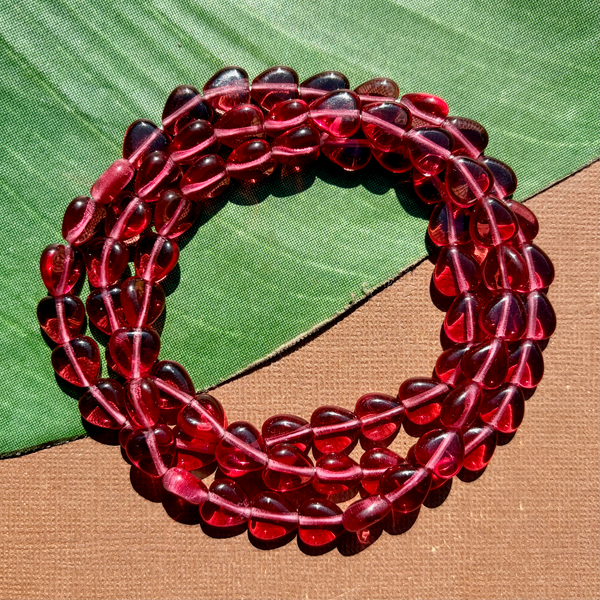 Magenta Heart Beads - 75 Pieces