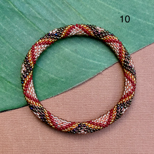 Honey (Burgundy & Brown) Beaded Bangles