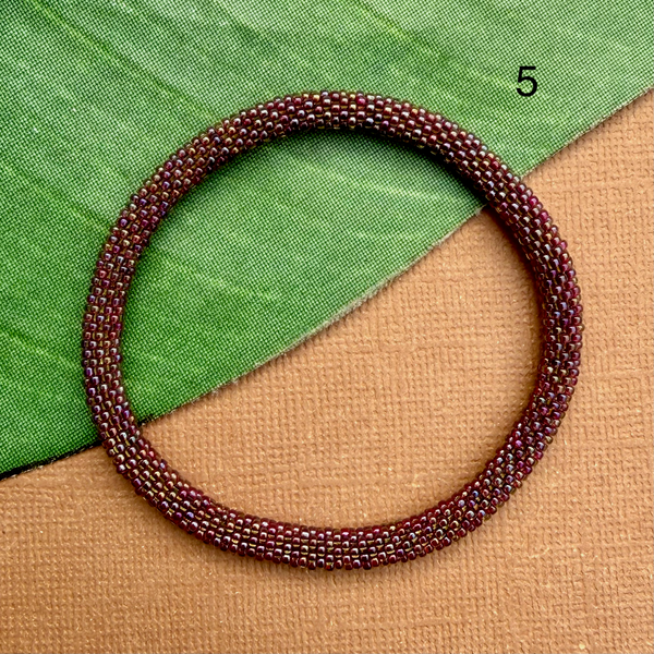 Honey (Burgundy & Brown) Beaded Bangles