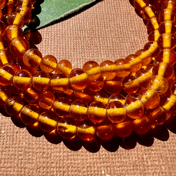 Honey Orange 6mm Round Beads - 200 Pieces