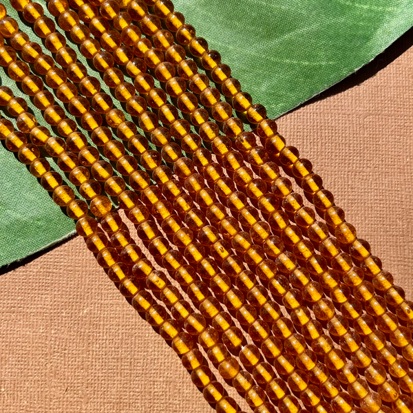 Honey Orange 6mm Round Beads - 200 Pieces