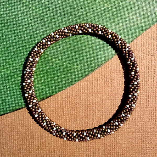 Pinkish Brown - Honey - Beaded Bangles #25