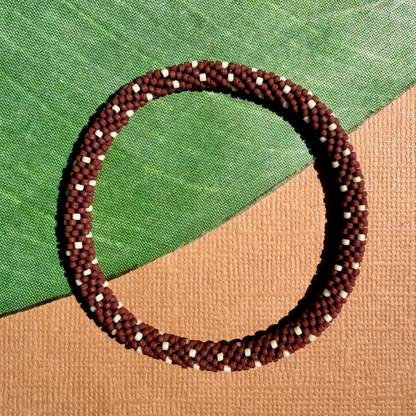 Brick Brown - Honey - Beaded Bangles #7
