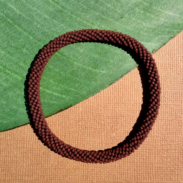 Brick Brown - Honey - Beaded Bangles #8
