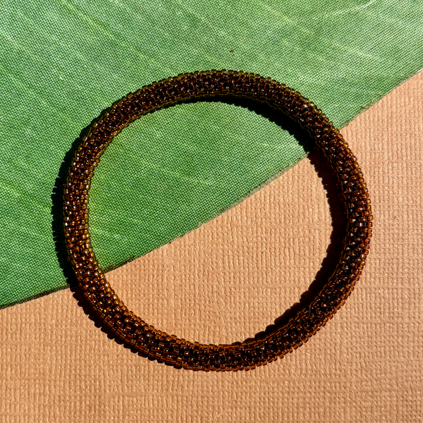 Brown - Honey - Beaded Bangles #9