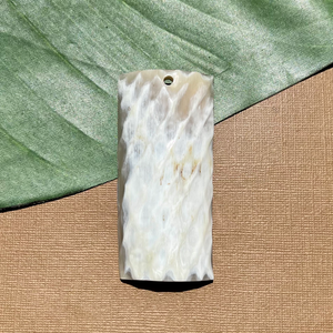 Water Buffalo Horn Carved Rectangle Pendant