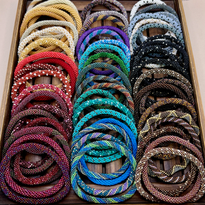 SALE - Beaded Bangles - 10pc Assorted