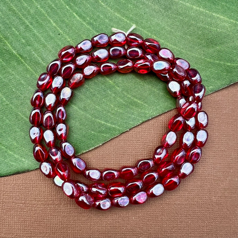 Red Rectangle Drop Beads - 75 Pieces