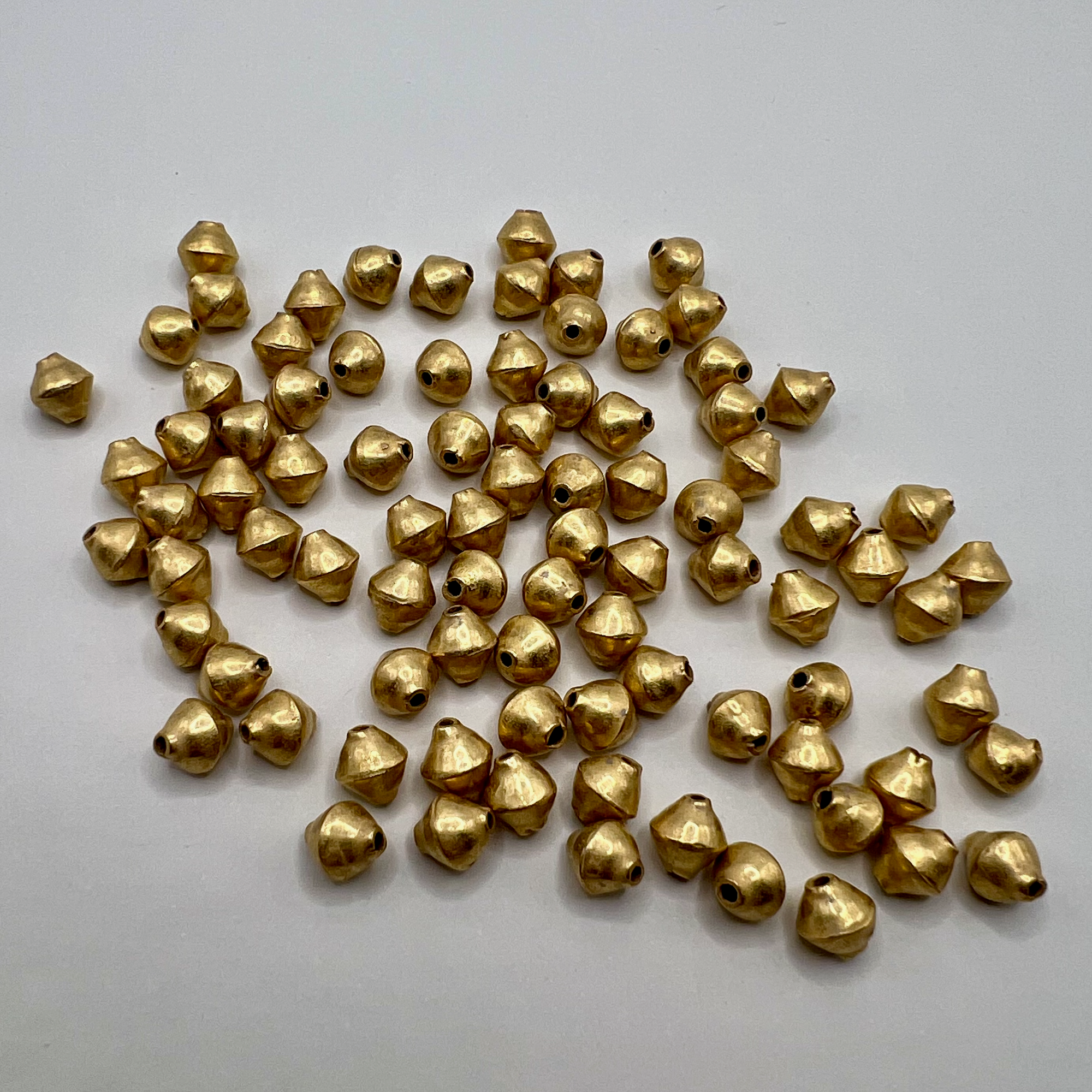 Gold Plated Small Bi-Cone Beads - 1 Piece