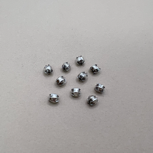 Hill Tribe Fine Silver Pinched Tube Beads - 10 Pieces