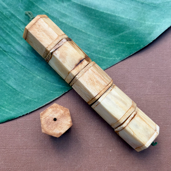 Hexagon Bone Beads - 5 Pieces
